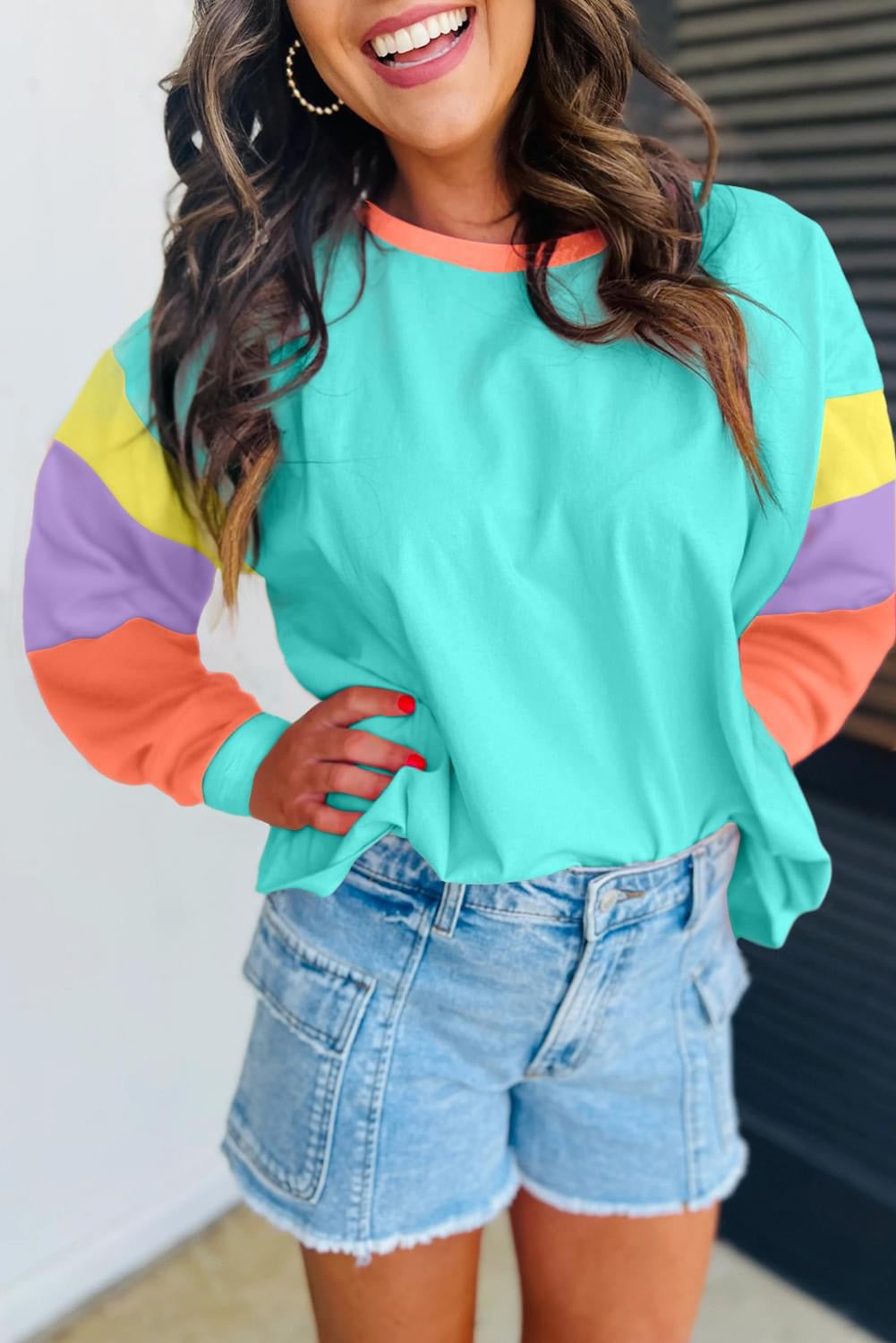 Aqua Colorblock Longsleeve