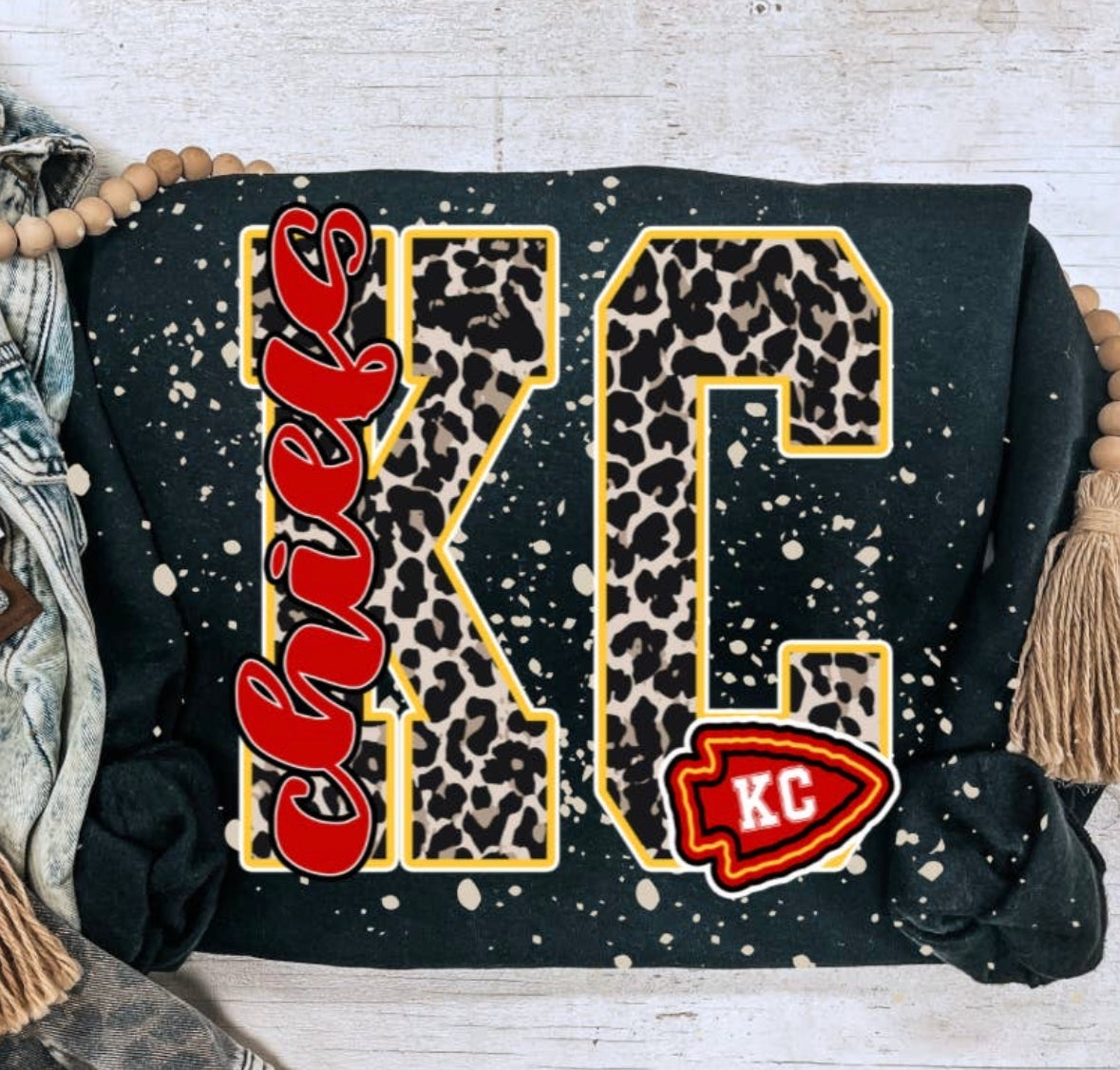 KC chiefs sweatshirt bleached