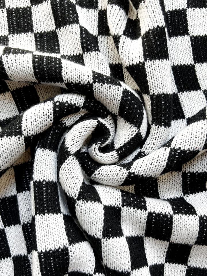 Varsity checkered cardigan