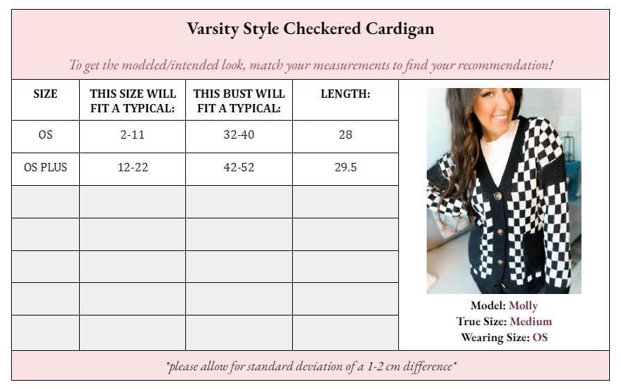 Varsity checkered cardigan