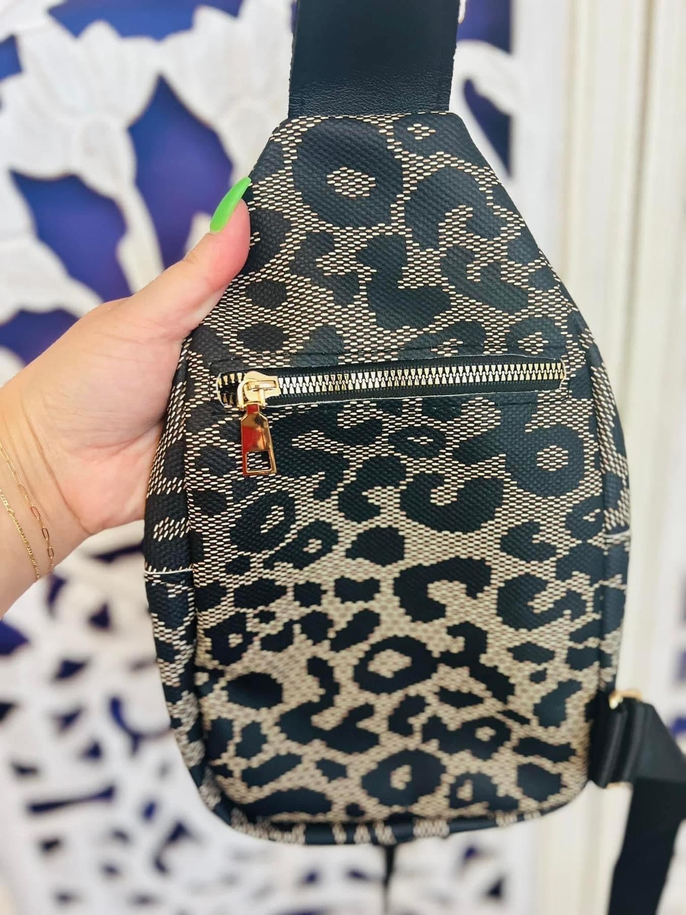 Grey leopard sling SBS