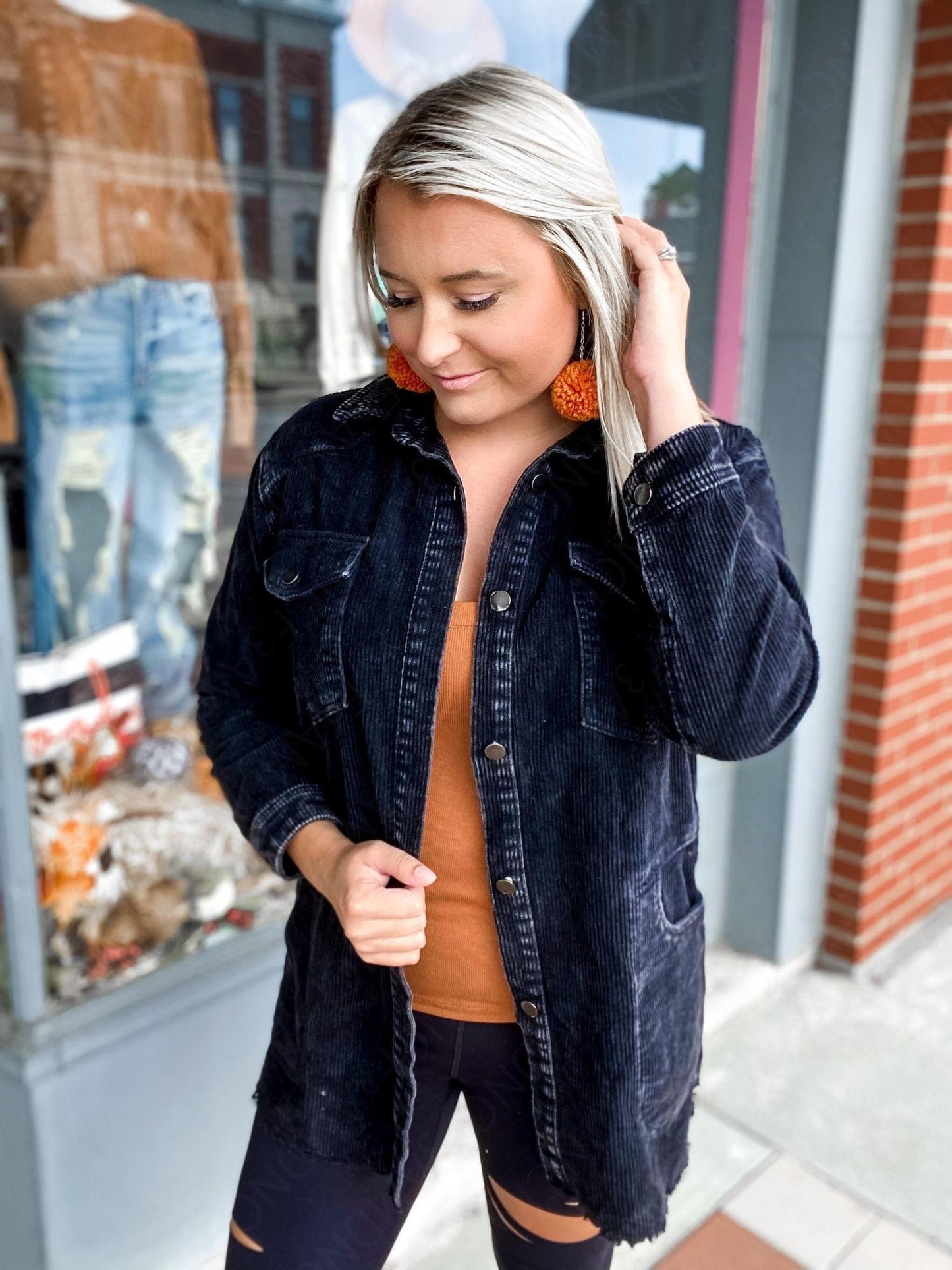 Mineral wash corduroy jacket