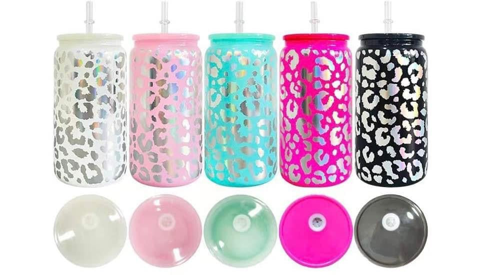 Leopard 16oz glasses