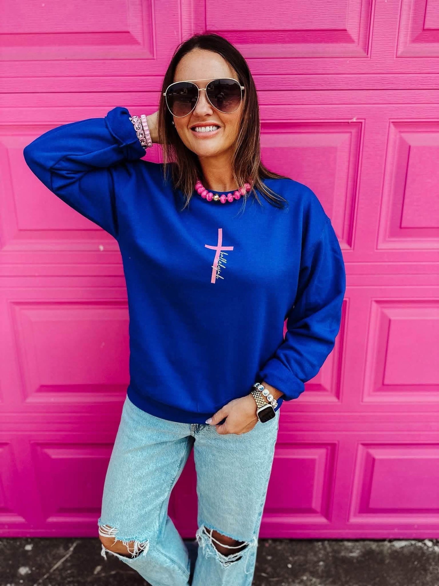 Hallelujah cross sweatshirt