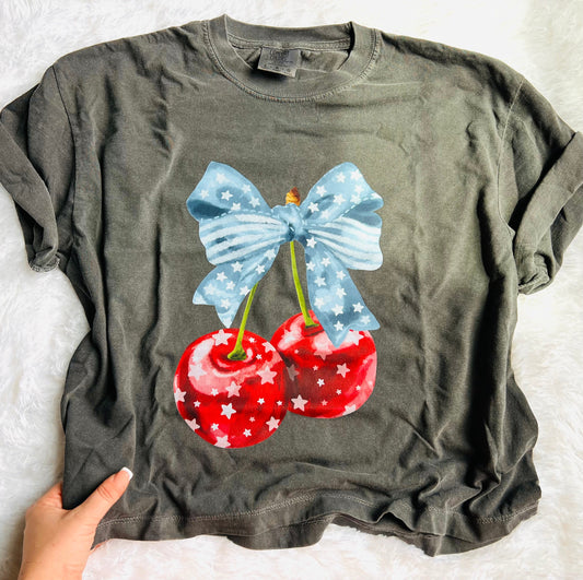 USA Cherry Tee OR Crop Graphic - RTS