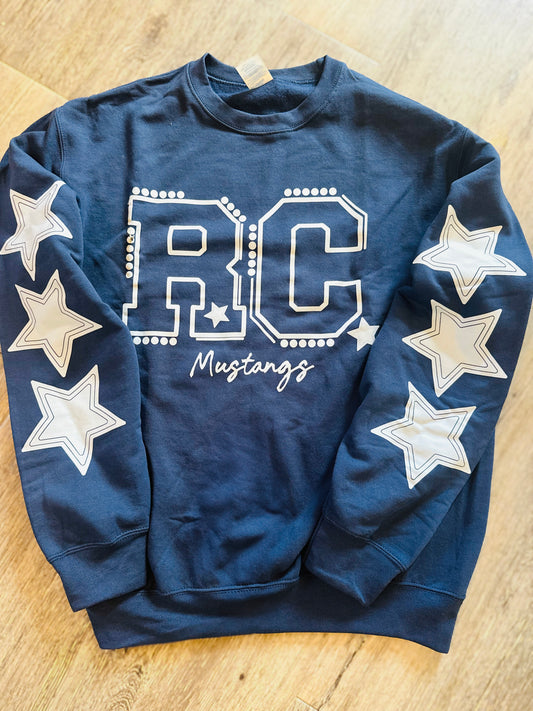 Star sleeve sweatshirt