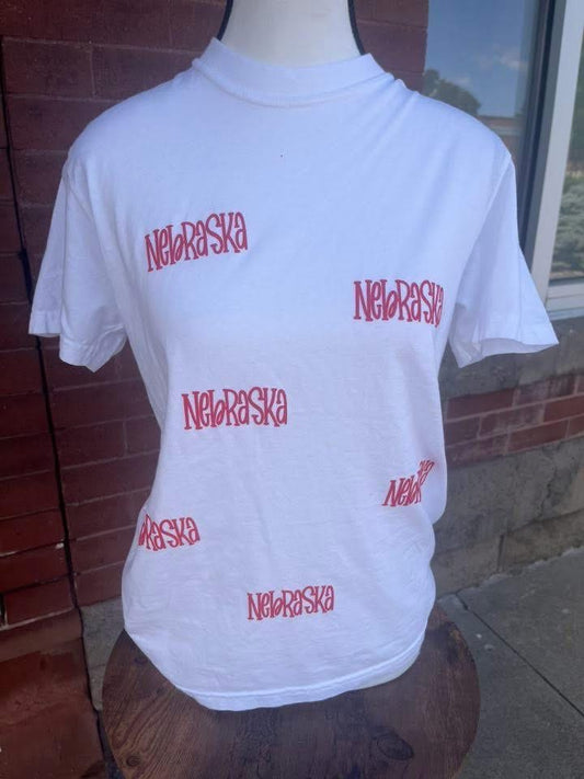 Nebraska all over puff tee