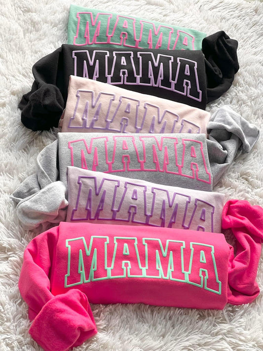 Mama puff crewneck sweatshirts