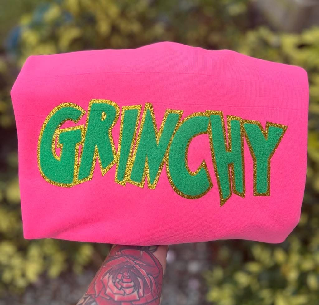 Grinchy patch sweatshirt