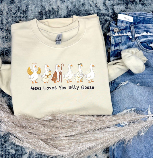 Jesus loves you silly goose