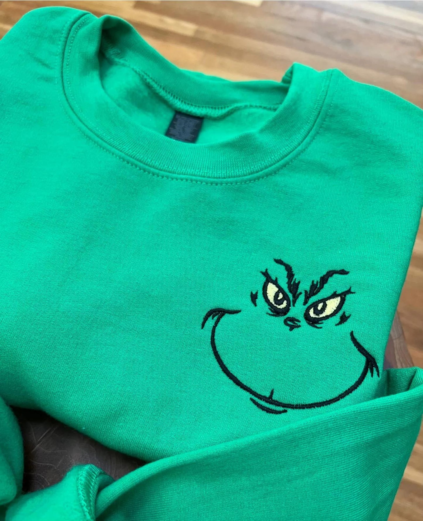 Embroidered green man sweatshirt