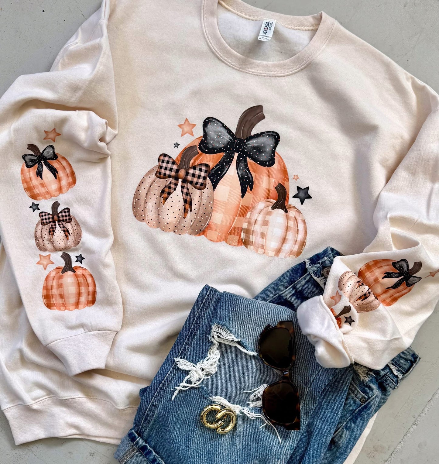 Pumpkin sleeve sweatshirt