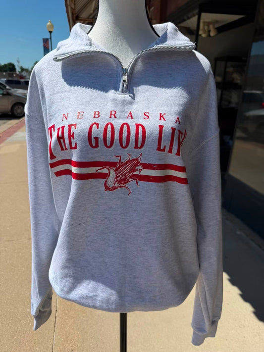 Nebraska-the good life quarter zip