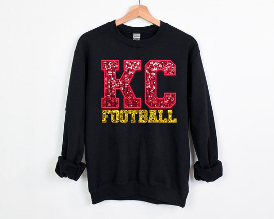 Faux glitter KC football