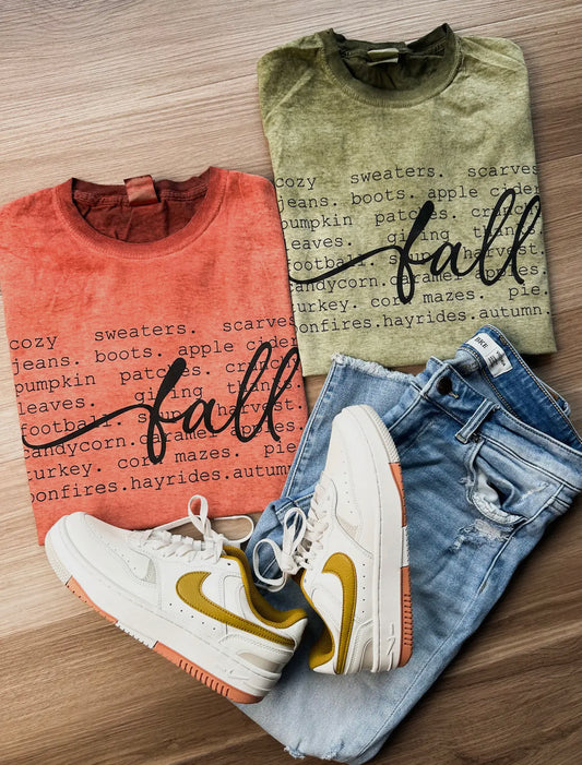 Fall-mineral washed tee