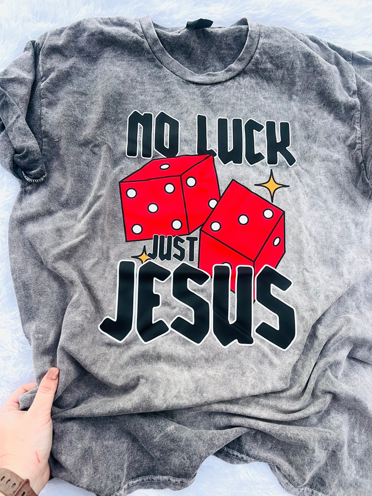 No Luck Just Jesus Graphic Tee - ROUND 2 (close 3/7)