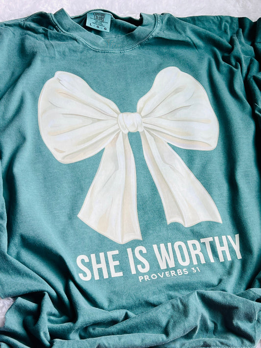 She Is Worthy Graphic Tee - ROUND 2