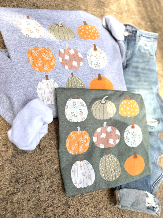 Floral Pumpkin Graphic Tee OR Sweatshirt - RTS