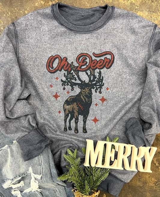 Oh deer inside out sweatshirt