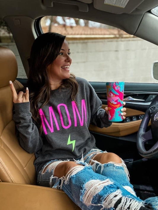 LB mom charcoal sweatshirt