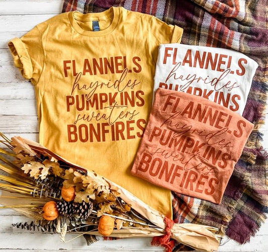 Flannels hayrides pumpkins