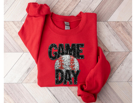 Glitter Game day crewneck BBall