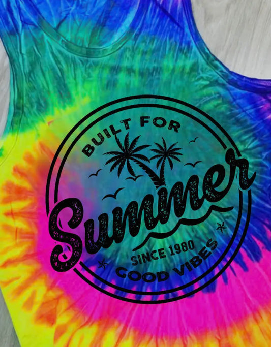 Built for summer tie dye tank