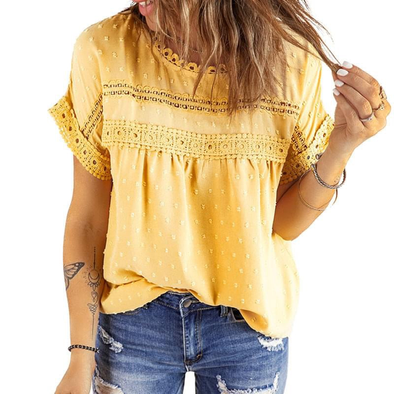 Button backed lace top