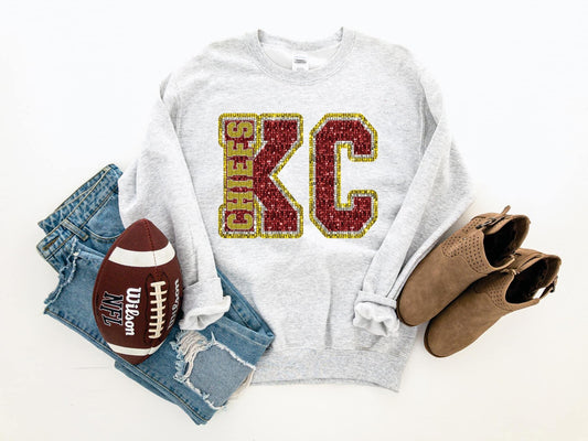 Faux glitter KC chiefs